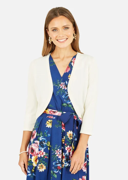 Yumi Ivory Knitted Curve Bolero - Small Image 2