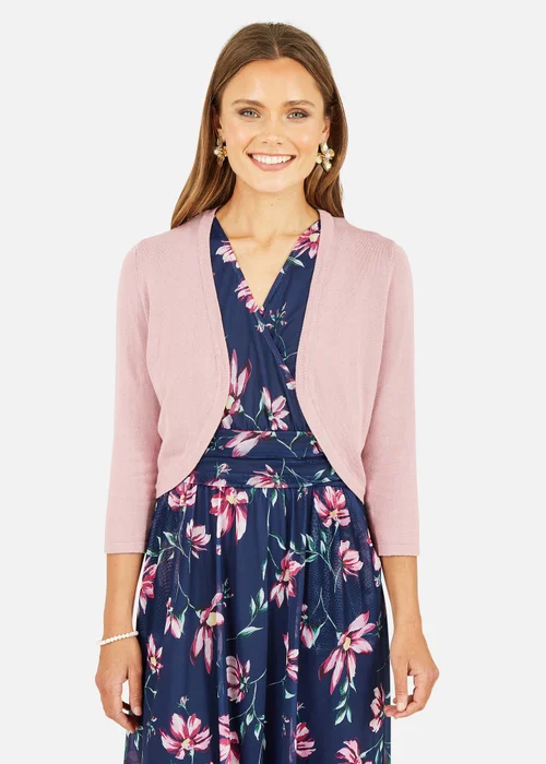 Yumi Blush Knitted Curve Bolero - Small Image 2