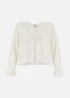 Yumi Ivory Cropped Cardigan With Bell Sleeves - Small Image 3