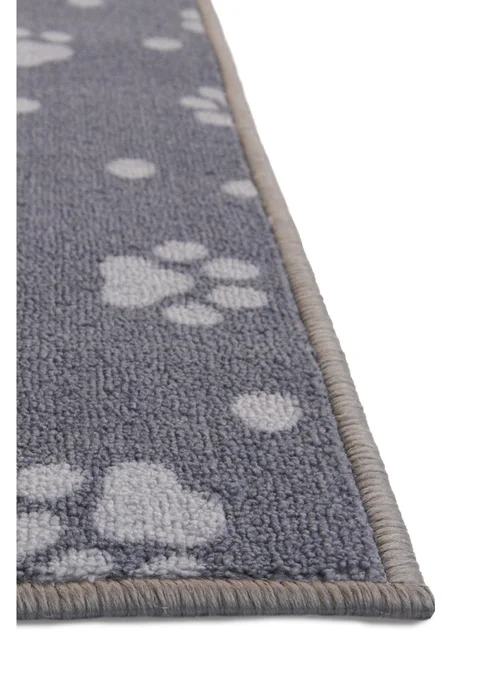 Homemaker Grey Deco Paw Print Runner and Doormat - 57 X 150 (57 X 40) Image 4