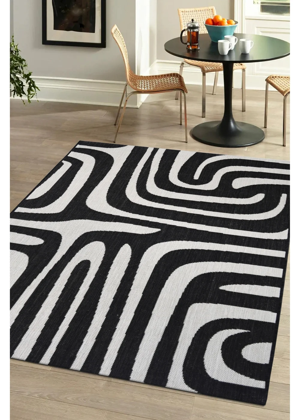Homemaker Compass Monochrome Zebra Rug - 120 x 170 Image 1