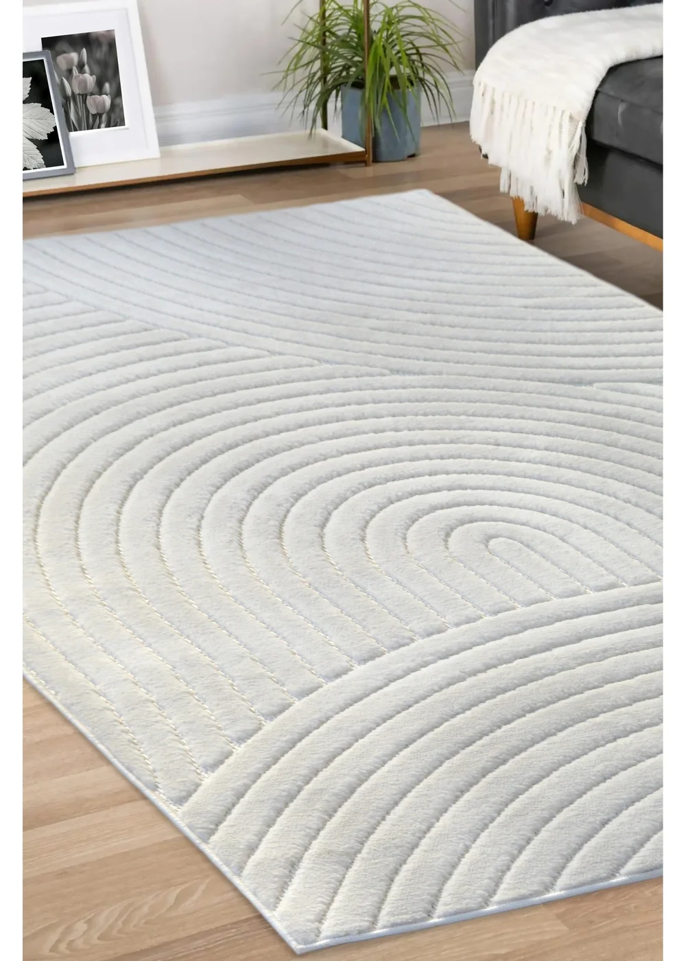 Homemaker Malmo White Curves Rug - 120 x 170 Image 5