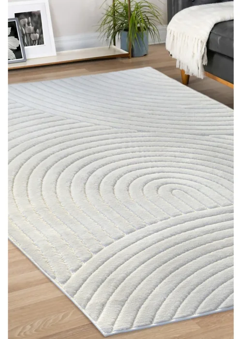 Homemaker Malmo White Curves Rug - 120 x 170 Image 5