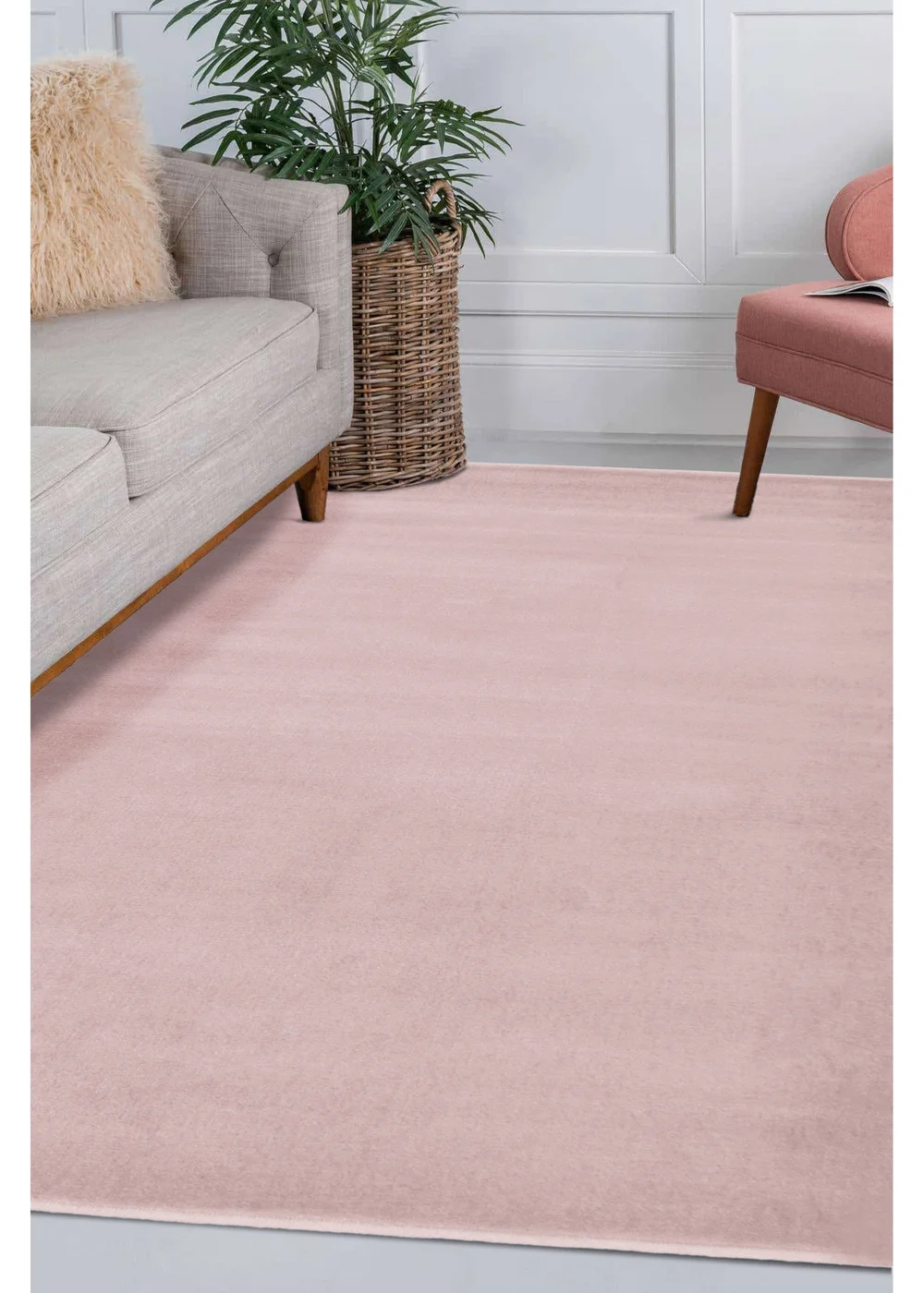 Homemaker Maestro Pink Plain Rug - 120 x 170 Image 1