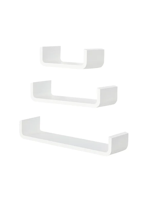 HOMCOM White U Shaped Shelf Set (60cm x 15cm x 10cm) - One Size Image 2