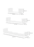 HOMCOM White U Shaped Shelf Set (60cm x 15cm x 10cm) - One Size Image 3