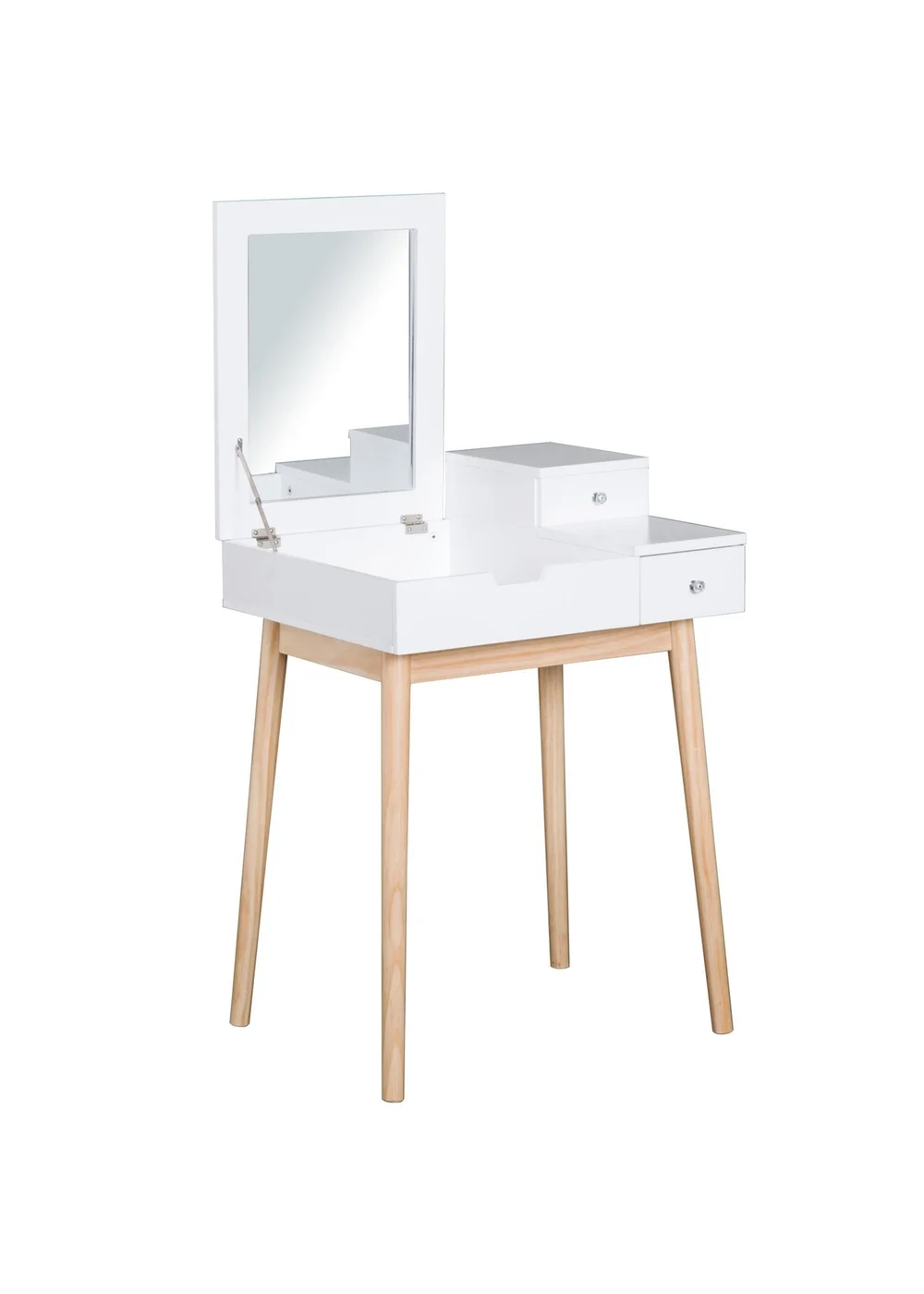 HOMCOM White Dressing Table 2 Drawers (60cm x 50cm x 85.5cm) - One Size Image 2