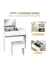 HOMCOM White Dressing Table Set with Flip-up Mirror (80cm x 40cm x 79cm) - One Size Image 5