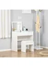HOMCOM White Dressing Table Set with Flip-up Mirror (80cm x 40cm x 79cm) - One Size Image 1