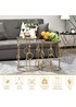HOMCOM Gold Nesting Coffee Table Set of 2 (41cm x 41cm x 57cm) - One Size Image 5