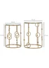 HOMCOM Gold Nesting Coffee Table Set of 2 (41cm x 41cm x 57cm) - One Size Image 4