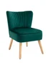 HOMCOM Green Velvet Accent Chair Occasional Tub (57cm x 68cm x 76cm) - One Size Image 2