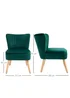 HOMCOM Green Velvet Accent Chair Occasional Tub (57cm x 68cm x 76cm) - One Size Image 3