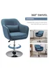 HOMCOM Blue Stylish Retro Linen Swivel Tub Chair (60cm x 60cm x 91cm) - One Size Image 5
