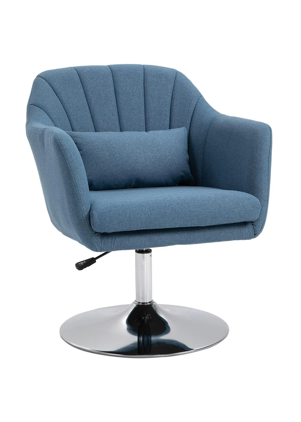 HOMCOM Blue Stylish Retro Linen Swivel Tub Chair (60cm x 60cm x 91cm) - One Size Image 2