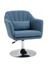 HOMCOM Blue Stylish Retro Linen Swivel Tub Chair (60cm x 60cm x 91cm) - One Size Image 2