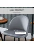 HOMCOM Grey Upholstered Fabric Dining Chairs Set of 2 (49cm x 50cm x 77cm) - One Size Image 5