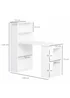 HOMCOM White Writing Table Workstation 6 Shelves (120cm x 55cm x 120cm) - One Size Image 3