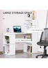 HOMCOM White Writing Table Workstation 6 Shelves (120cm x 55cm x 120cm) - One Size Image 5