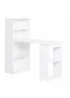 HOMCOM White Writing Table Workstation 6 Shelves (120cm x 55cm x 120cm) - One Size Image 2