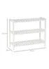 HOMCOM White 3-Tier Shoe Rack (70cm x 26cm x 57.5cm) - One Size Image 3