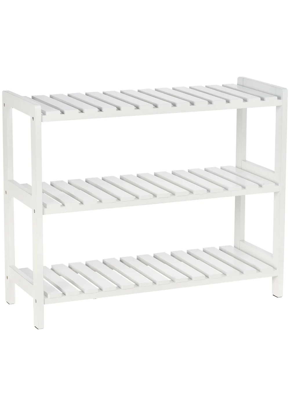 HOMCOM White 3-Tier Shoe Rack (70cm x 26cm x 57.5cm) - One Size Image 2