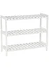 HOMCOM White 3-Tier Shoe Rack (70cm x 26cm x 57.5cm) - One Size Image 2