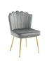 HOMCOM Grey Velvet-Feel Accent Chair (57cm x 58cm x 88cm) - One Size Image 2