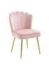 HOMCOM Pink Velvet-Feel Accent Chair (57cm x 58cm x 88cm) - One Size Image 2