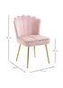 HOMCOM Pink Velvet-Feel Accent Chair (57cm x 58cm x 88cm) - One Size Image 3