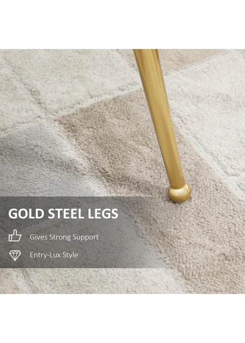 HOMCOM Pink Velvet-Feel Accent Chair (57cm x 58cm x 88cm) - One Size Image 4