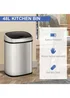 HOMCOM Chrome Sensor Dustbin Touchless Trash Can - One Size Image 4