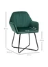 HOMCOM Green Velvet-Feel Upholstered Accent Chair (60cm x 56.5cm x 85cm) - No Size Image 3