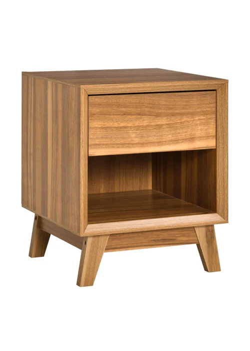 HOMCOM Brown Storage Organizer Bedside Table (40cm x 40cm x 50cm) - No Size Image 2