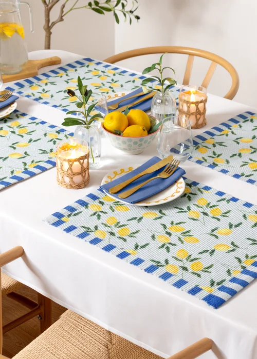furn. Lemons Set Of 4 Table Placemats (46 x 36cm) - One Size Image 1