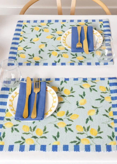 furn. Lemons Set Of 4 Table Placemats (46 x 36cm) - One Size Image 2
