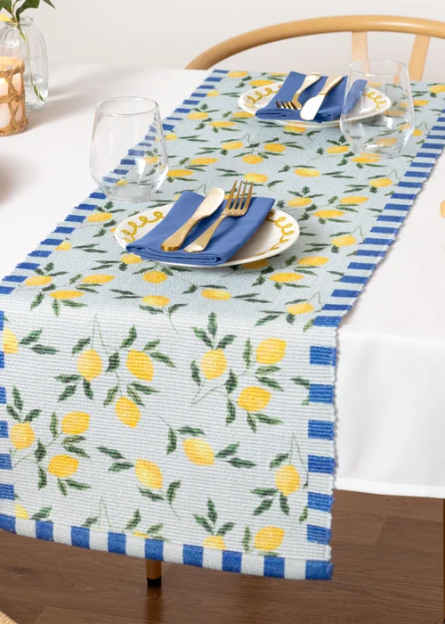 furn. Lemons Table Runner (180 x 35cm) - One Size Image 2