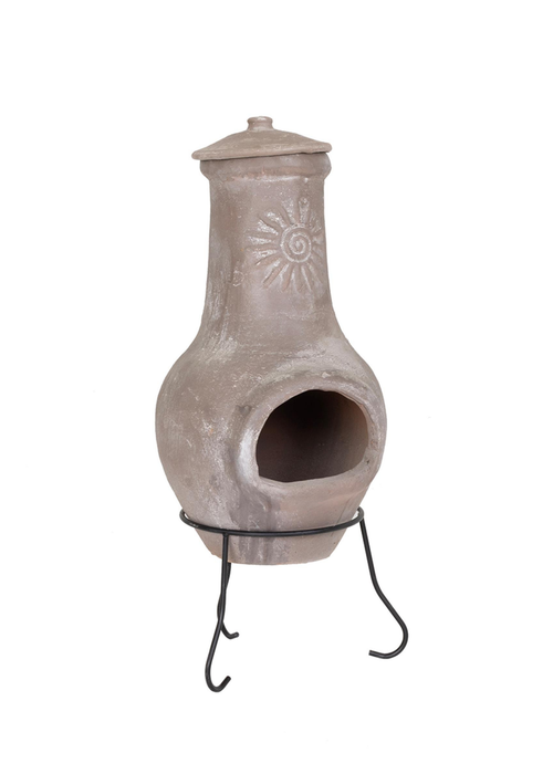Charles Bentley Outdoor Medium Natural Clay Chiminea Patio Heater (80cm x 35cm) - One Size Image 3