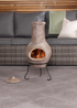 Charles Bentley Outdoor Medium Natural Clay Chiminea Patio Heater (80cm x 35cm) - One Size Image 1