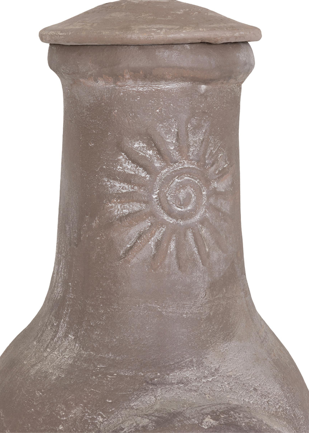 Charles Bentley Outdoor Medium Natural Clay Chiminea Patio Heater (80cm x 35cm) - One Size Image 5