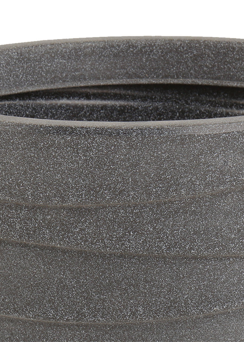 Charles Bentley Grey Pair of Tall Trojan Round Charcoal Plant Pot (Dia. 38cm) - One Size Image 3