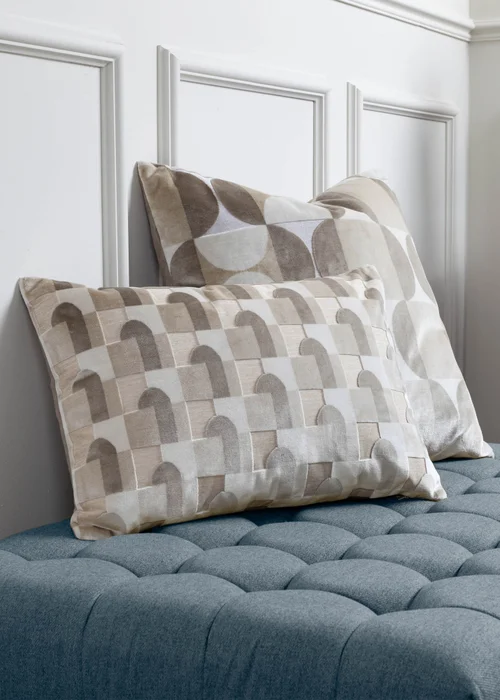 Paoletti Bardot Geometric Jacquard Filled Cushion (50 x 50 x 8cm) Natural - One Size Image 6