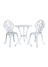 Charles Bentley Tulip Cast Aluminium White Patio Bistro Set Table & 2 Chairs (3 Piece) - One Size Image 2