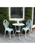 Charles Bentley Tulip Cast Aluminium White Patio Bistro Set Table & 2 Chairs (3 Piece) - One Size Image 1