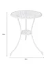 Charles Bentley Tulip Cast Aluminium White Patio Bistro Set Table & 2 Chairs (3 Piece) - One Size Image 6