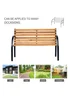 Outsunny Natural 2 Seater Wooden Garden Bench Chair with Steel Frame - One Size Image 4
