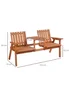 Outsunny Orange 2-Seater Garden Bench Antique Loveseat - One Size Image 3