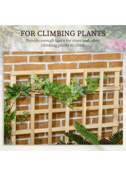 Outsunny Natural 3 Tier Wooden Garden Planters with Trellis - One Size Image 4