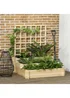 Outsunny Natural 3 Tier Wooden Garden Planters with Trellis - One Size Image 2