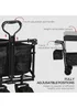 Outsunny Black Outdoor Wagon Stroller Cart with Canopy Top - One Size Image 5